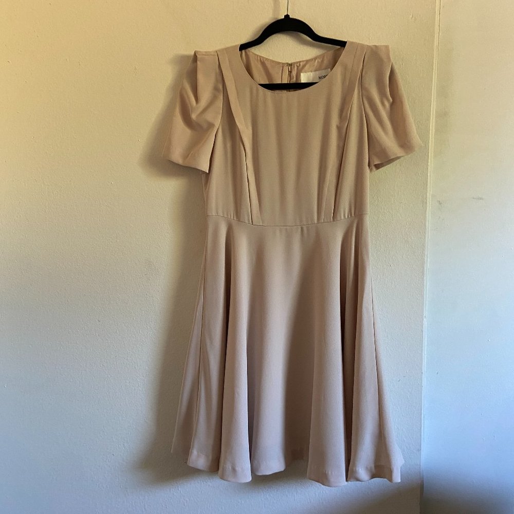 MIXXO Short Sleeve Cream Dress -- Medium